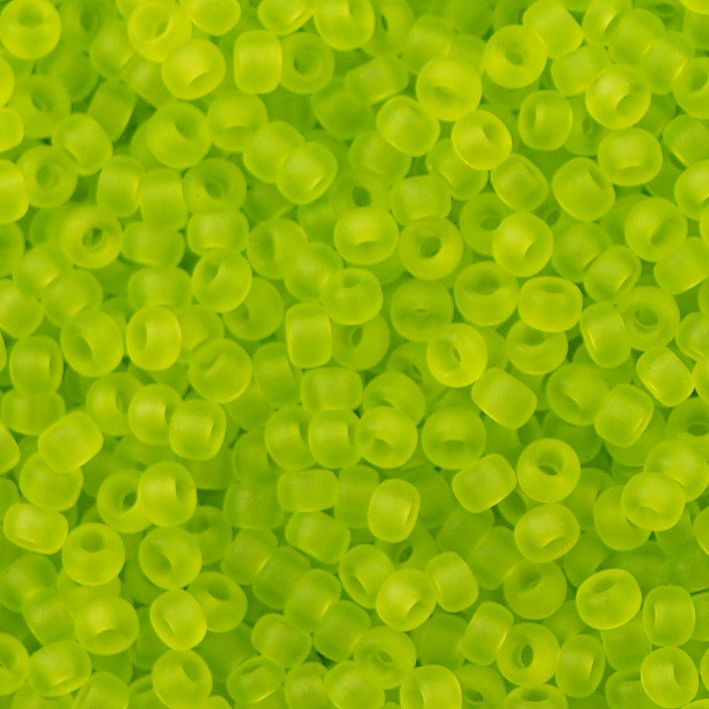 Miyuki Round Seed Bead 11/0 Matte Transparent Lime (143F)