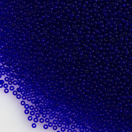 Czech Seed Bead 8/0 Transparent Dark Sapphire (30100)