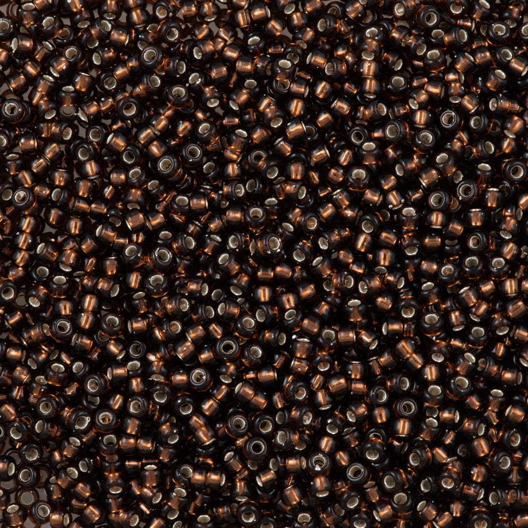 50g Miyuki Round Seed Bead 11/0 Root Beer Silver Lined (29)