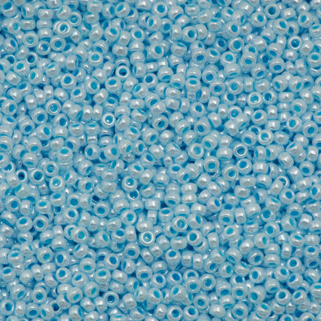 50g Miyuki Round Seed Bead 11/0 Aqua Lined White Pearl (430)