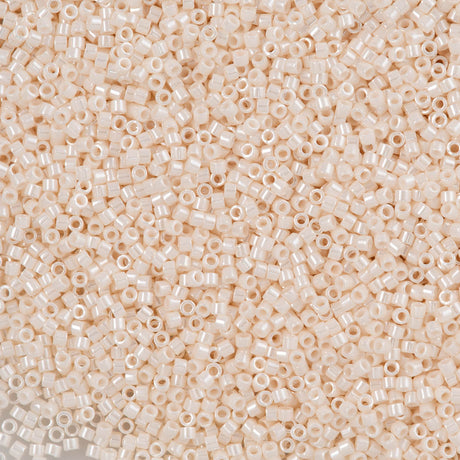 25g Miyuki Delica Seed Bead 11/0 Opaque Luster Blushed White DB1530