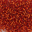 Miyuki Delica Seed Bead 11/0 Silver Lined Orange-Red Dyed 2-inch Tube DB601