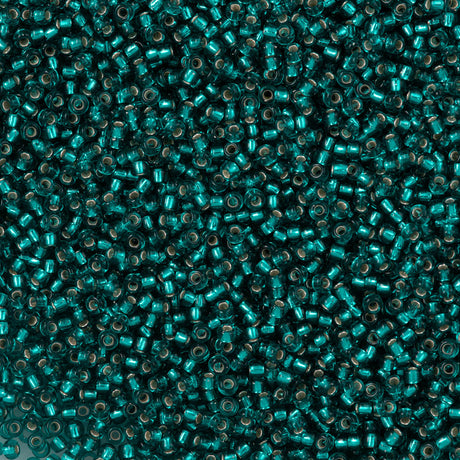 50g Miyuki Round Seed Bead 11/0 Silver Lined Teal (2425)