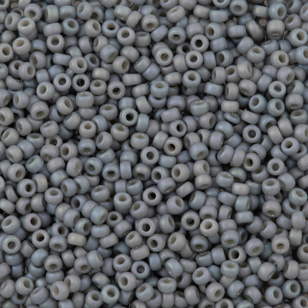 Miyuki Round Seed Bead 11/0 Cadet Gray Frosted Rainbow Opaque Glazed (4705)