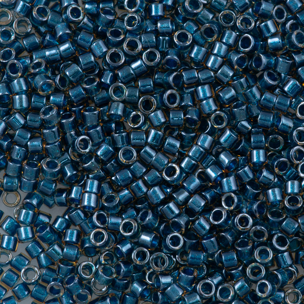 Miyuki Delica Seed Bead 11/0 Topaz Inside Dyed Color Dark Teal DB921