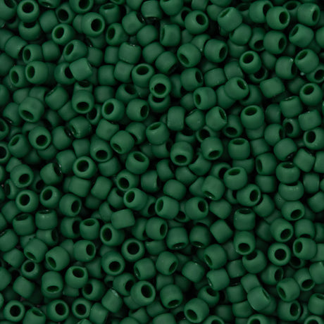 50g Toho Round Seed Bead 8/0 Opaque Matte Forest Green (47HF)