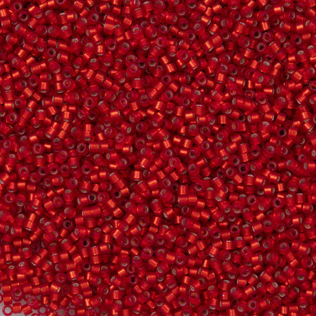 25g Miyuki Delica Seed Bead 11/0 Semi Matte Dyed Dark Ruby Silver Lined DB683