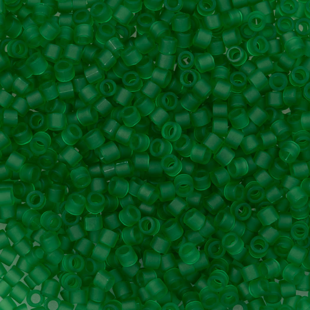 25g Miyuki Delica seed bead 11/0 Matte Transparent Green DB746