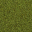 50g Miyuki Round Seed Bead 11/0 Opaque Chartreuse Picasso (4515)