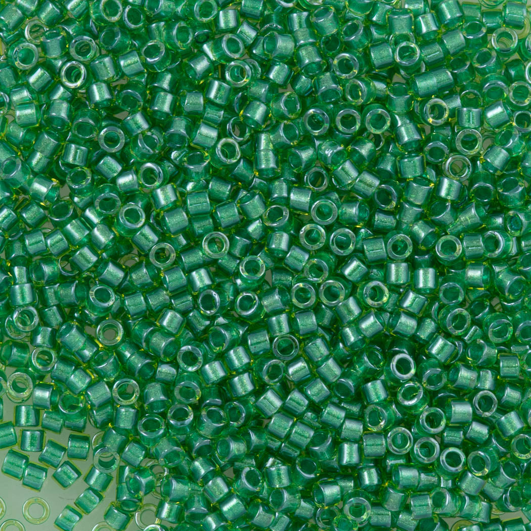 Miyuki Delica Seed Bead 11/0 Matte Transparent Green AB 2-inch Tube DB858