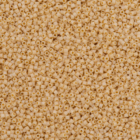 25g Miyuki Delica seed bead 11/0 Opaque Matte Light Butter Rum AB DB1591