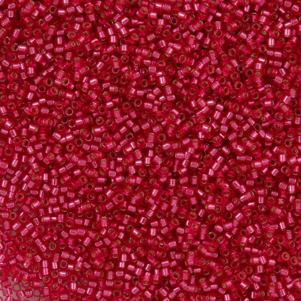 25g Miyuki Delica Seed Bead 11/0 Duracoat Dyed Silver Lined Hibiscus DB2154