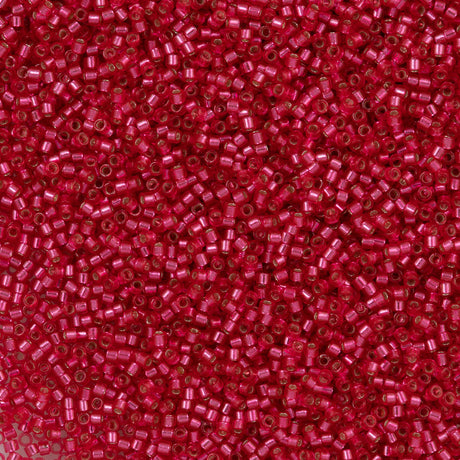 25g Miyuki Delica Seed Bead 11/0 Duracoat Dyed Silver Lined Hibiscus DB2154