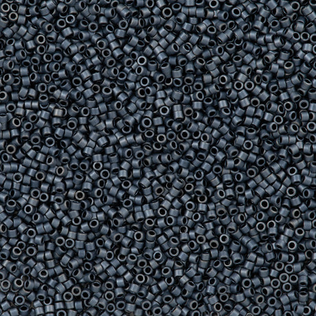 25g Miyuki Delica seed bead 11/0 Metallic Matte Dark Blue Grey DB301