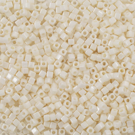 Miyuki 1.8mm Cube Seed Bead Opaque Eggshell Luster 8g Tube (421)