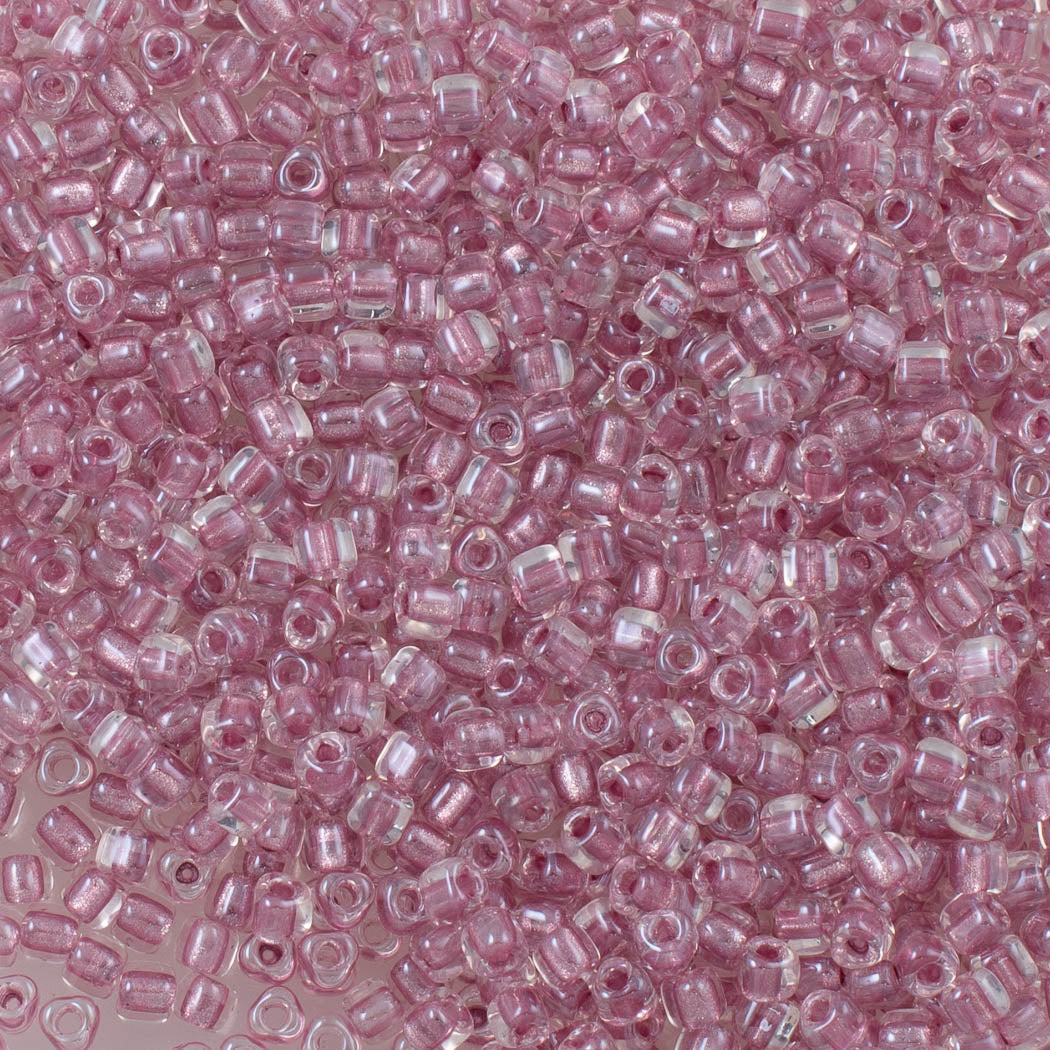 Miyuki Triangle Seed Bead 10/0 Inside Color Lined Sparkle Peony Pink 10g  (1524)