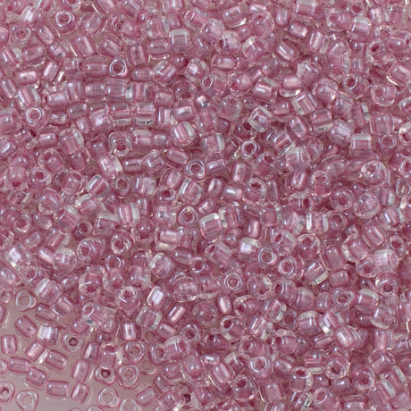 Miyuki Triangle Seed Bead 10/0 Inside Color Lined Sparkle Peony Pink (1524)