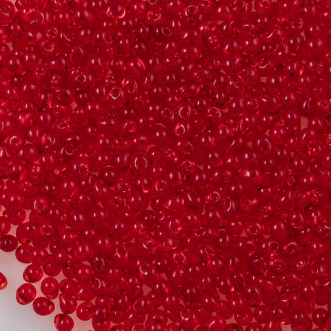 Miyuki Drop Fringe Seed Bead Clear Red DP140 | Aura Crystals, LLC