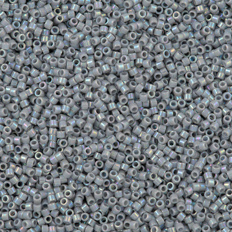 25g Miyuki Delica Seed Bead 11/0 Opaque Ghost Grey AB DB1579