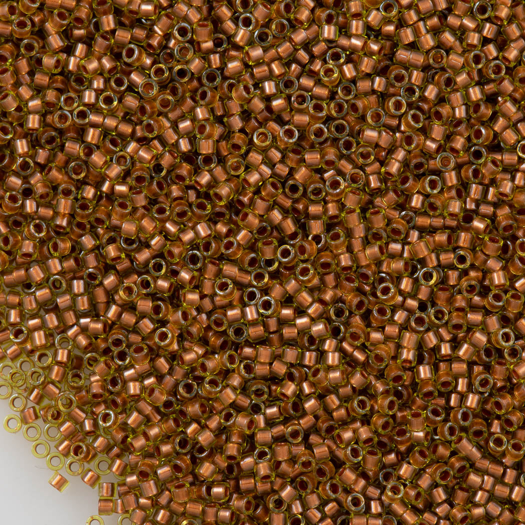 25g Miyuki Delica Seed Bead 11/0 Inside Dyed Color Peridot Coffee DB1703