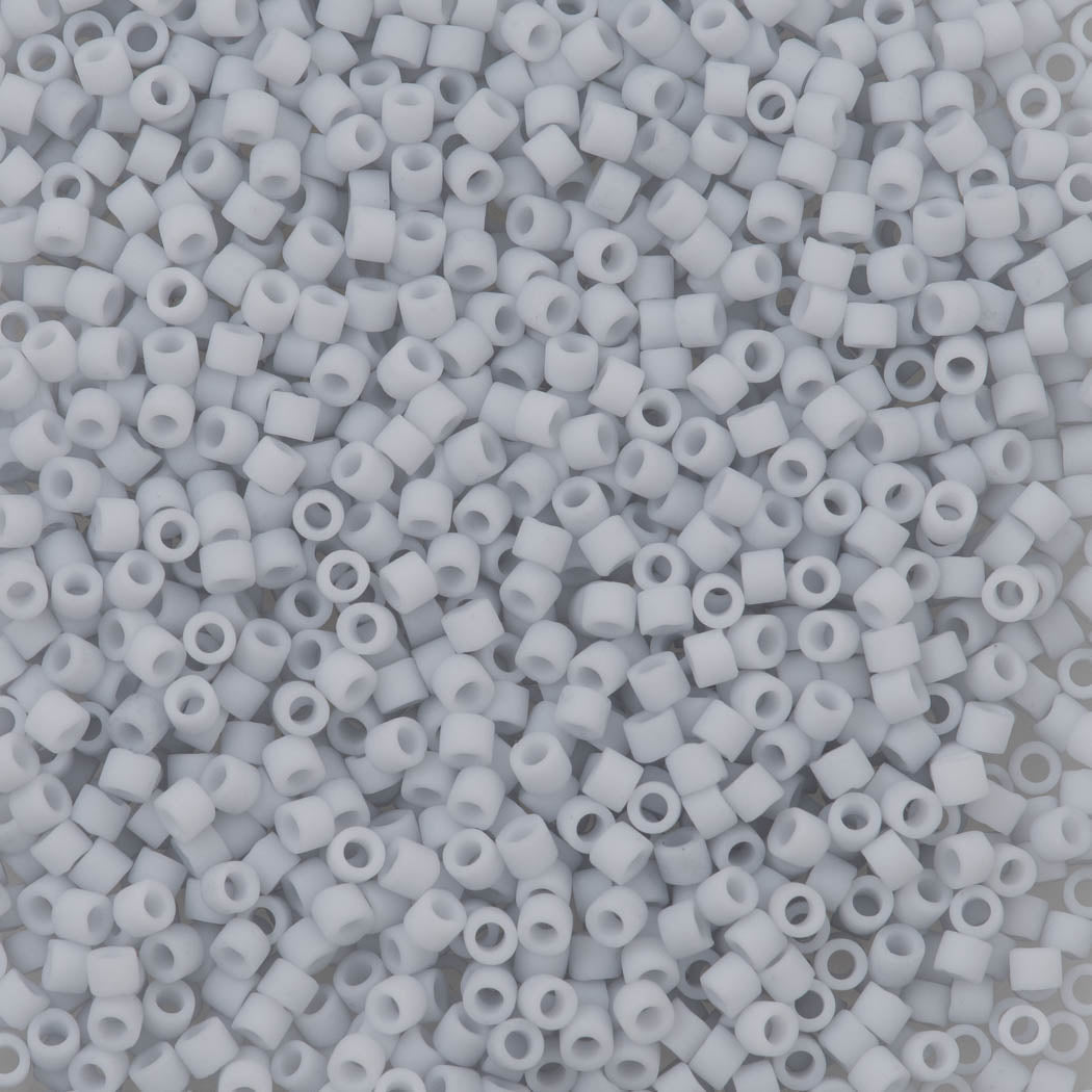 Miyuki Delica Seed Bead 11/0 Matte Pale Grey 2-inch Tube DB357