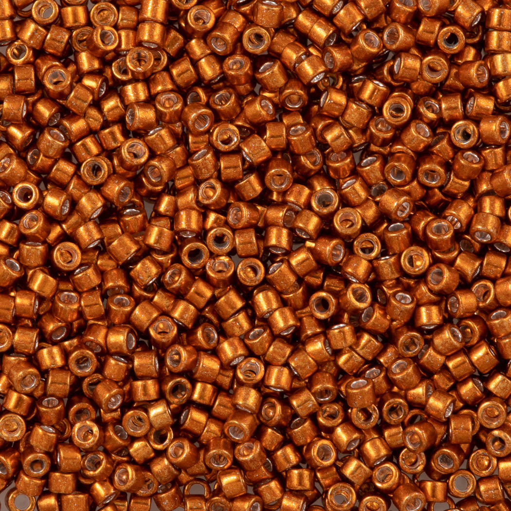 25g Miyuki Delica seed bead 11/0 Galvanized Burnt Orange DB421