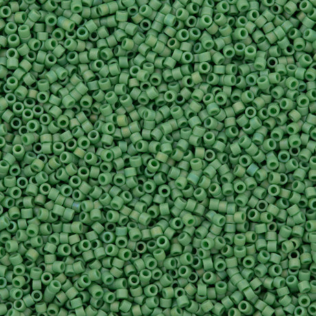 25g Miyuki Delica Seed Bead 11/0 Matte Transparent Green AB DB877