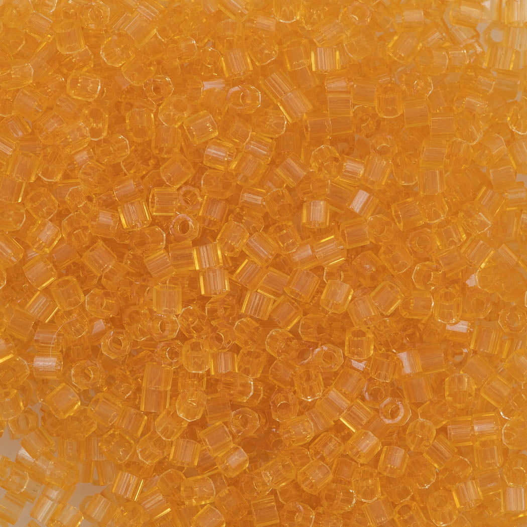 Miyuki Hex Cut Delica Seed Bead 10/0 Transparent Light Topaz 2-inch Tube DBMC702