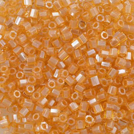 Miyuki Hex Cut Delica Seed Bead 8/0 Transparent Light Topaz 2-inch Tube DBLC99