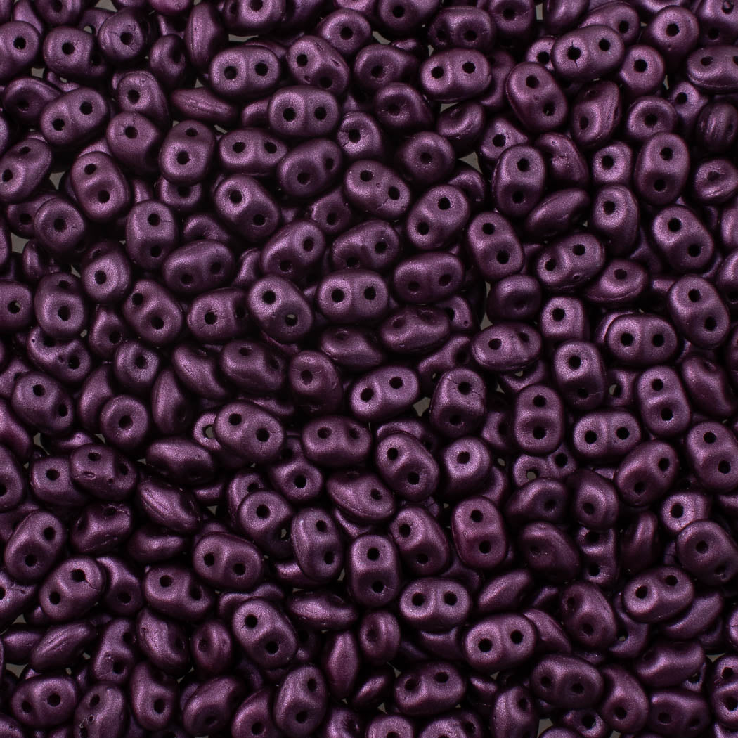 Super Duo 2x5mm Two Hole Beads Purple Velvet (25032)