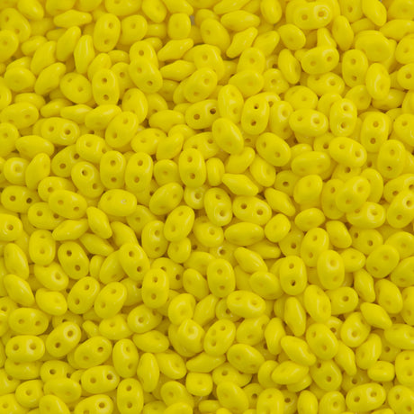 Super Duo 2x5mm Two Hole Beads Opaque Yellow (83120)