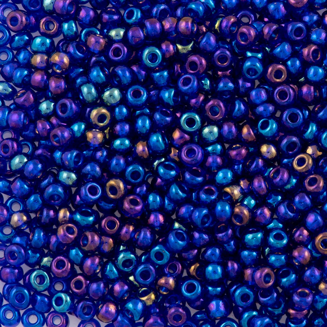 Czech Seed Bead 8/0 Transparent Dark Sapphire AB (31100)