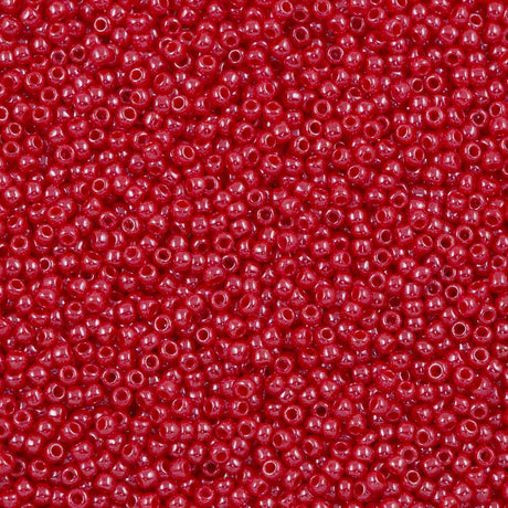 50g Toho Round Seed Bead 8/0 Opaque Luster Raspberry (125)