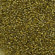 50g Toho Round Seed Bead 8/0 Gold Lined Peridot (991)