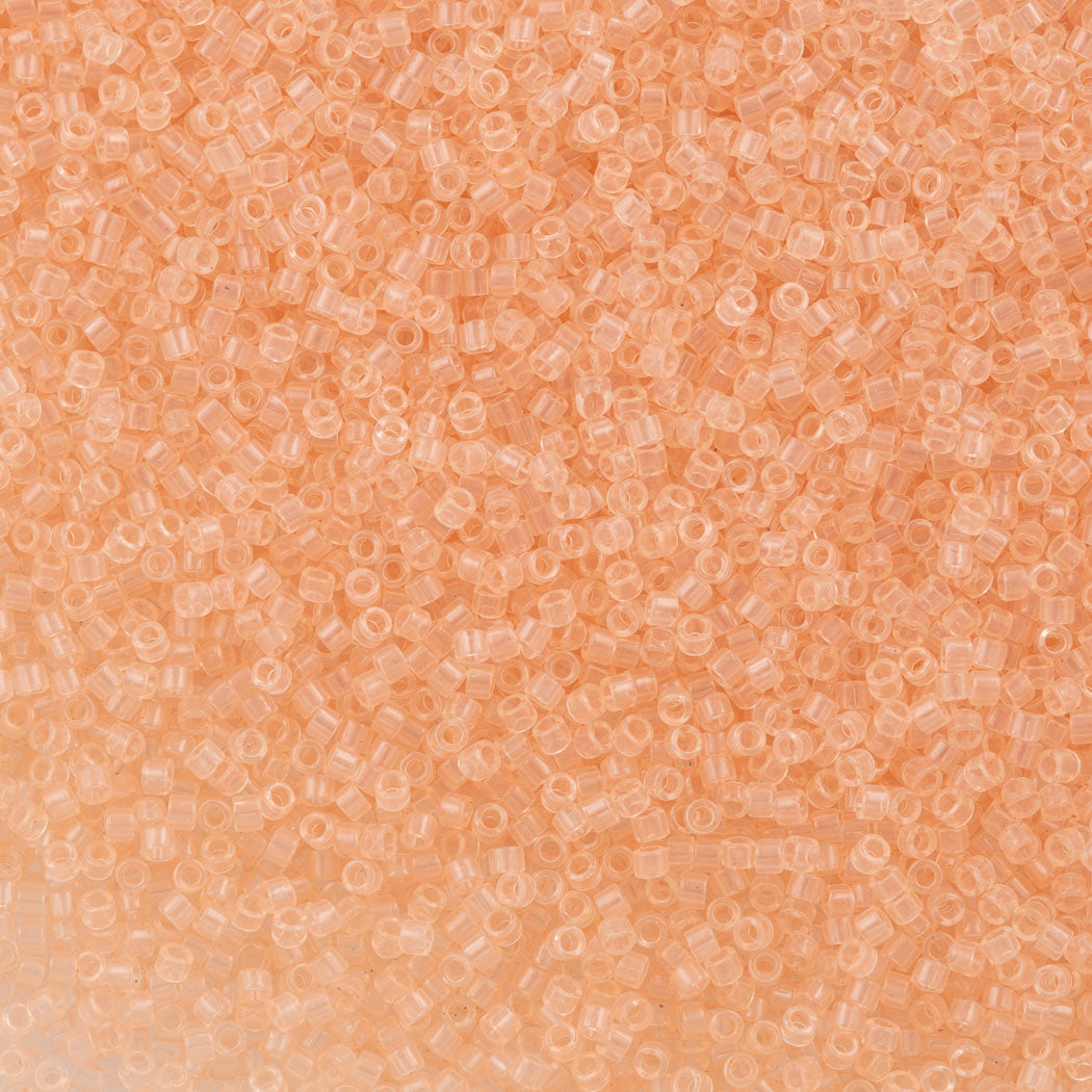 Miyuki Delica Seed Bead 11/0 Crystal Glazed Peach Blush 2-inch Tube DB1410