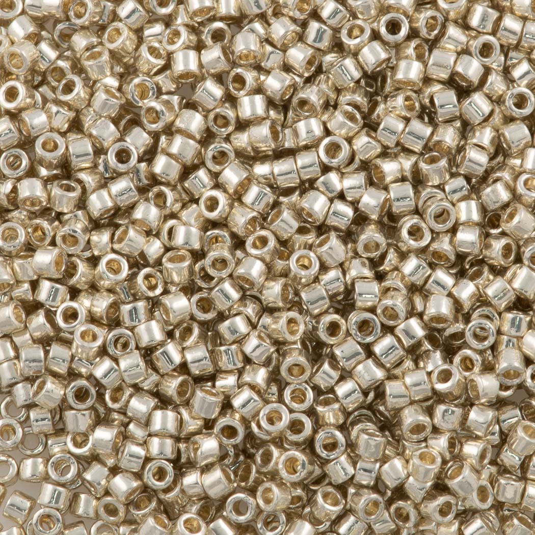 25g Miyuki Delica Seed Bead 11/0 Duracoat Galvanized Silver DB1831