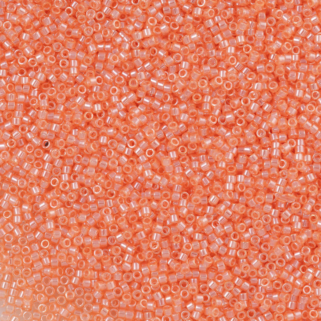 25g Miyuki Delica seed bead 11/0 Crystal Glazed Luster Tangerine DB1480