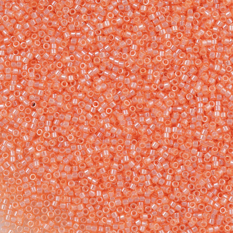 25g Miyuki Delica seed bead 11/0 Crystal Glazed Luster Tangerine DB1480