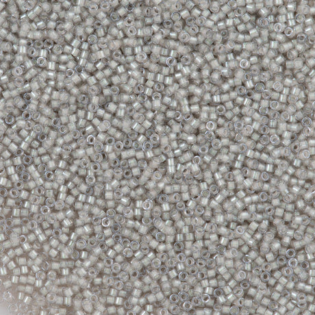 25g Miyuki Delica Seed Bead 11/0 Inside Dyed Color Grey Cloud DB1711