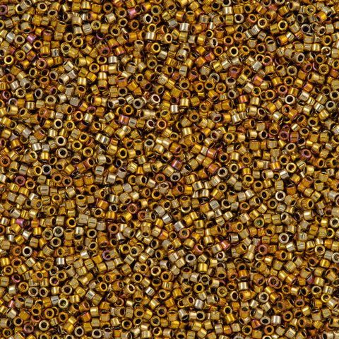 25g Miyuki Delica Seed Bead 11/0 24kt Gold Plated Rose AB DB501 | Aura ...