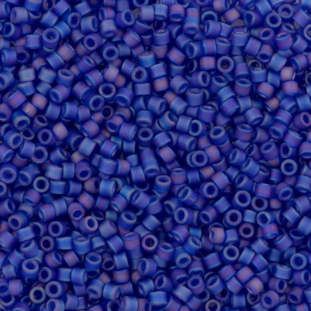 Miyuki Delica Seed Bead 11/0 Matte Transparent Cobalt AB 2-inch Tube DB864