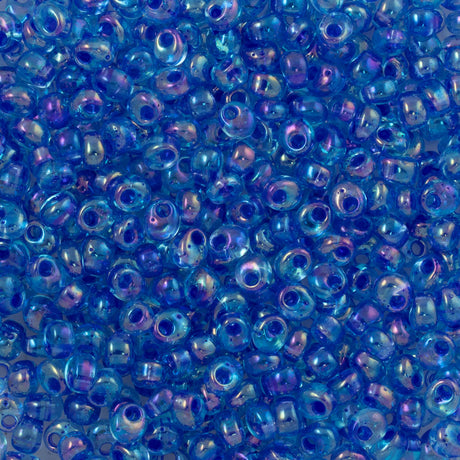 Miyuki 4mm Magatama Seed Bead Cobalt Inside Color Lined Sapphire AB (2167)