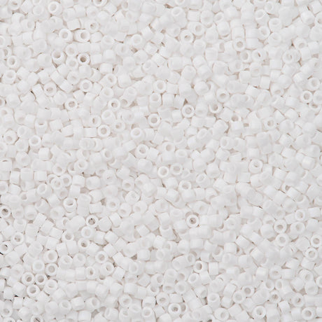 25g Miyuki Delica seed bead 11/0 Matte Chalk White DB351