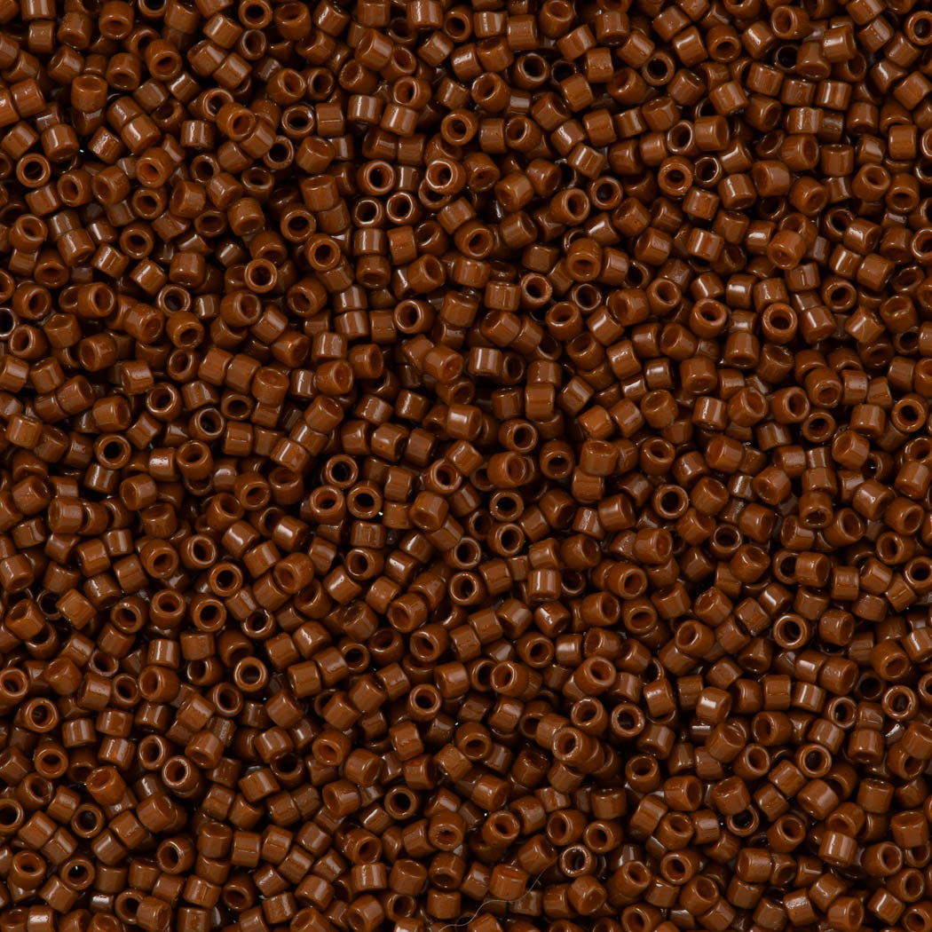 25g Miyuki Delica Seed Bead 11/0 Duracoat Dyed Opaque Cognac DB2142