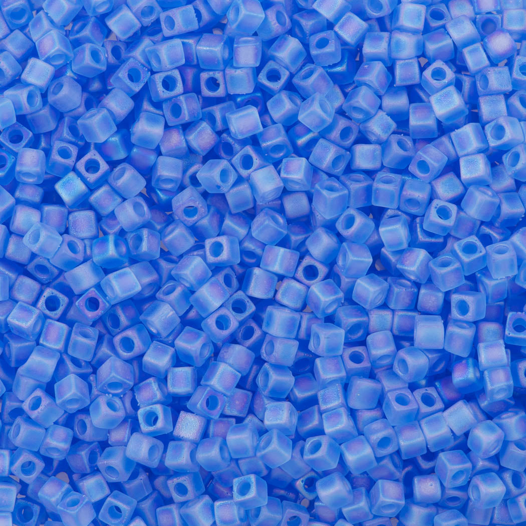 Miyuki 1.8mm Cube Seed Bead Matte Blue AB (150FR)