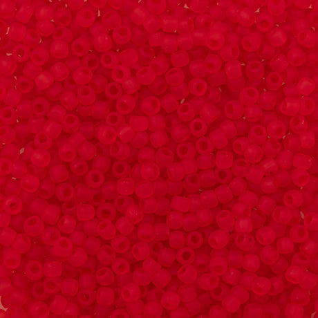 Toho Round Seed Bead 11/0 Transparent Matte Orange Red (5F)