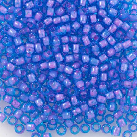 Toho Round Seed Bead 6/0 Aqua Inside Color Lined Bubble Gum Pink (937)