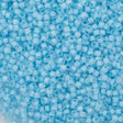 50g Toho Round Seed Bead 8/0 Inside Color Crystal Neon Ice Blue Lined (976)