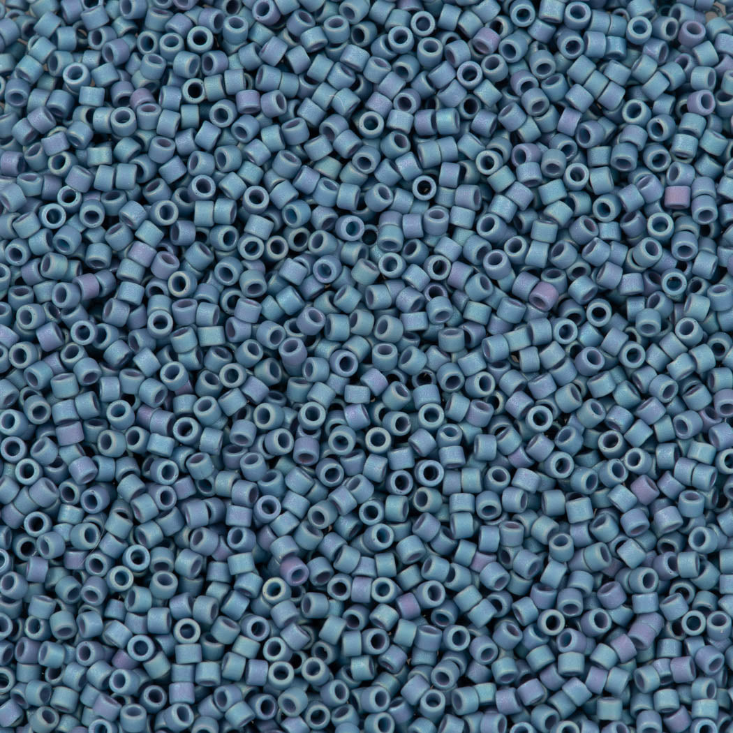 25g Miyuki Delica seed bead 11/0 Matte Light Grey Blue DB376