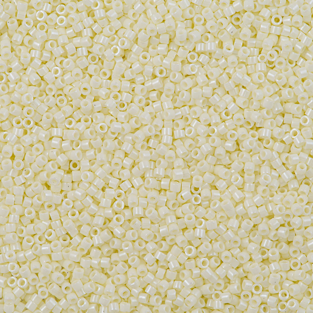 25g Miyuki Delica Seed Bead 11/0 Glazed Luster Opaque Light Buttercream DB2402